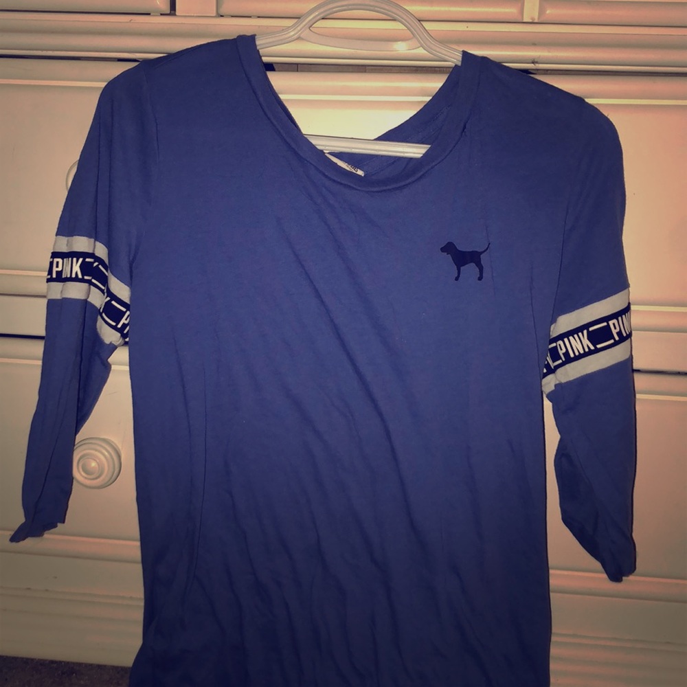 Pink Victoria’s Secret: crew neck varsity tee